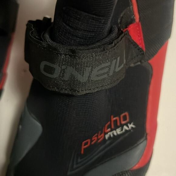 NIB O’NEILL PSYCHOFREAK SPLIT TOE 3.5MM BLACK & RED WETSUIT SWIM BOOTS. SIZE 12 - Picture 7 of 12